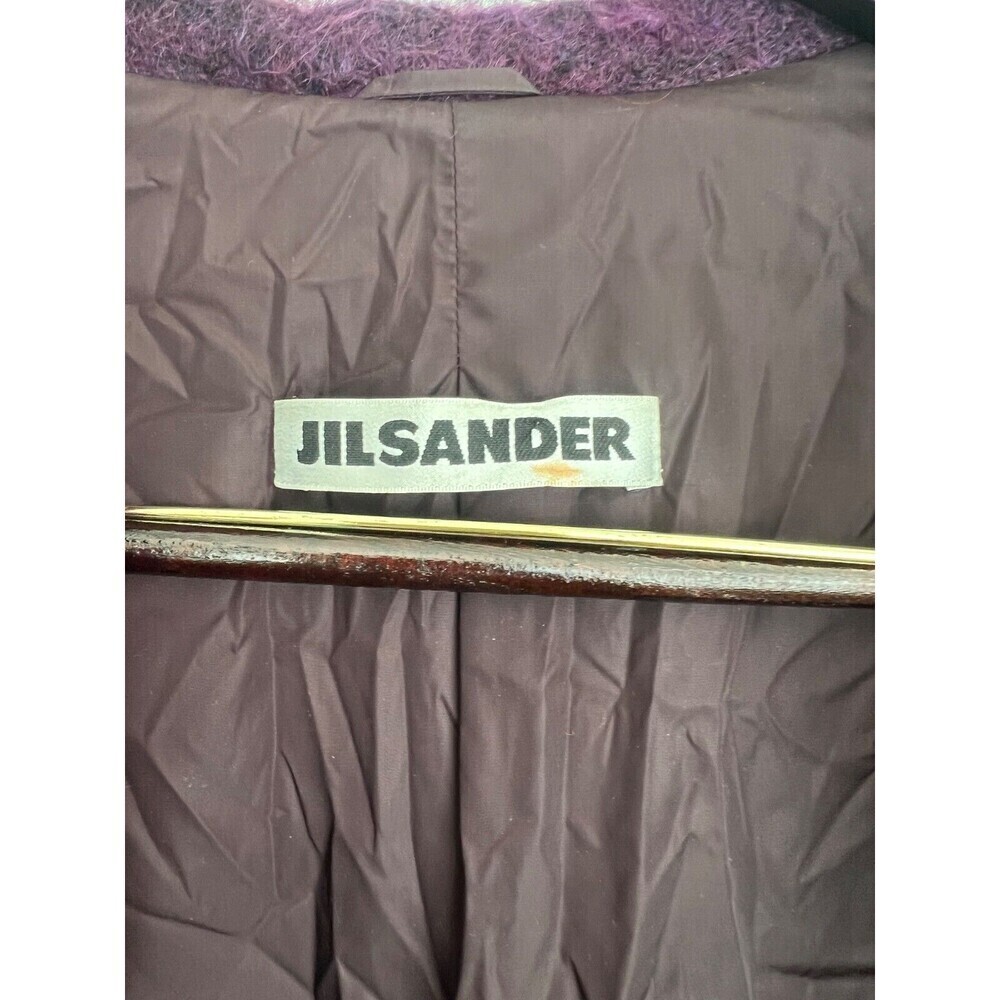 Jil Sander Purple Mohair Wool Blend Long Coat Button Front Size DE 38/ US 8 - Picture 7 of 10